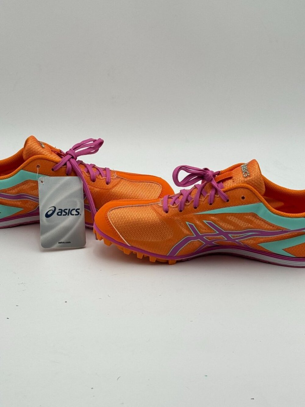 NWT Asics Hyper LD 5 Track Shoes Womens 9 Spikes Orange Pink Hyper Long Distance - Picture 2 of 7